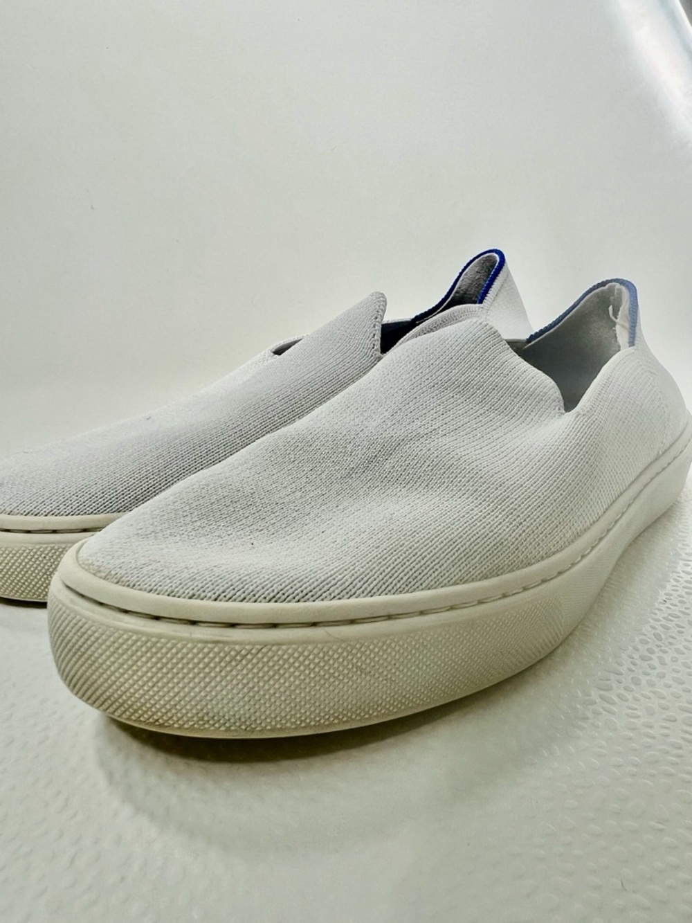 Rothy's White Slip-On Loafers with Blue Insoles - Picture 2 of 5